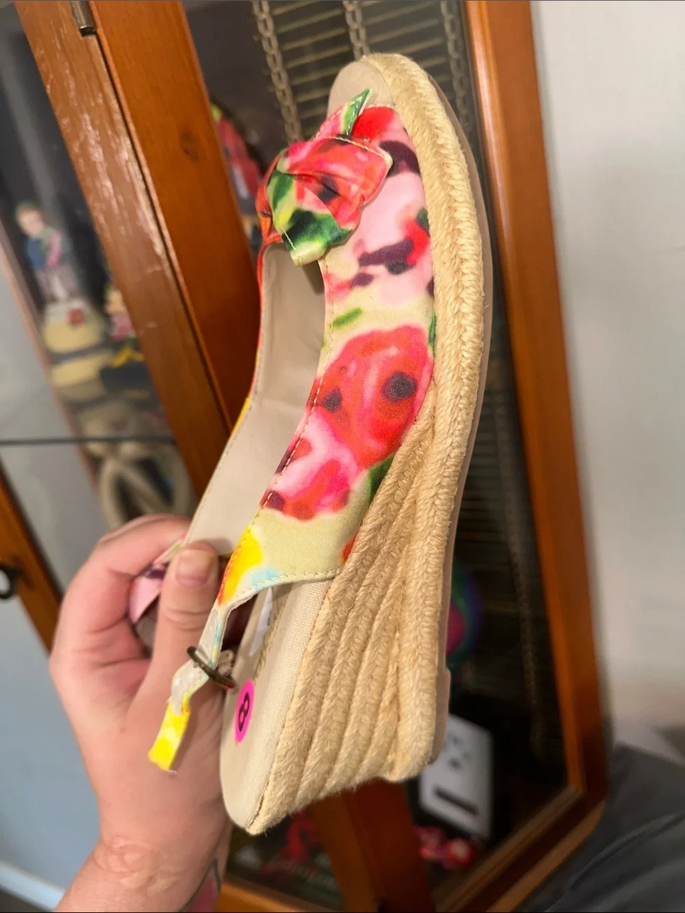 Natural Soul Womens Multicolor Tie-Dye Slingback Wedge Sandals